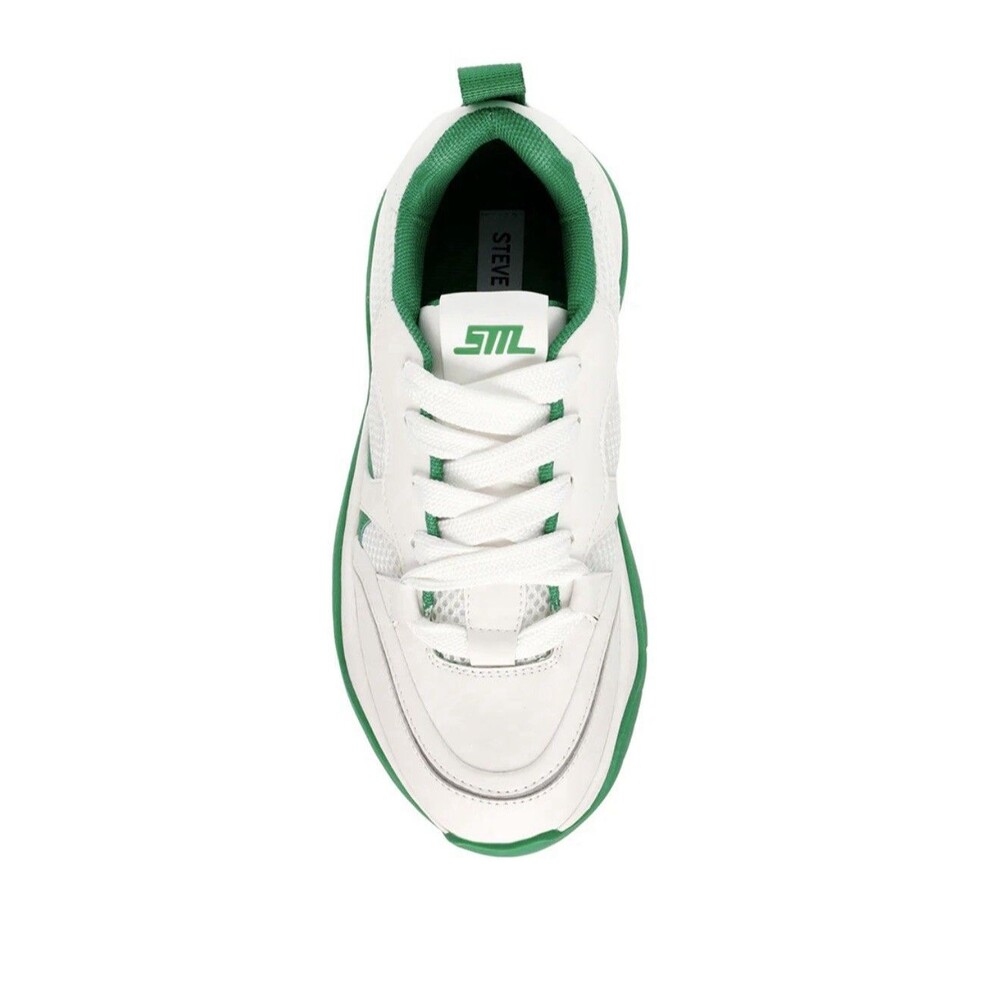 OG Never Worn Rare Steve Madden White & Green STIL tennis shoes sneakers Size 7
